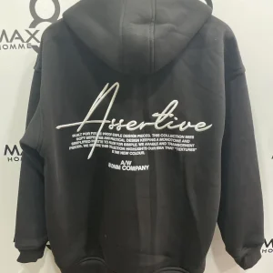 Sweat à capuche imprimé noir