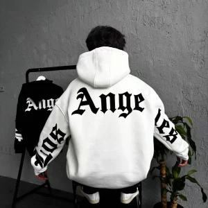 Sweat à Capuche Oversize Homme – Impression "Los Angeles" Style Streetwear