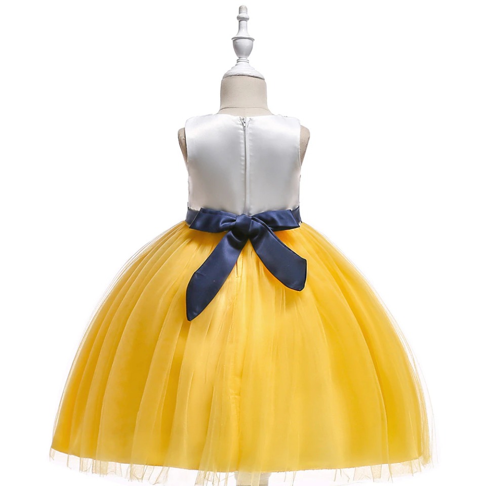 Robe de Soirée Princesse Jaune et Blanche – Image 3