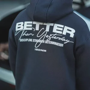 Sweat à capuche imprimé BETTER gris foncé