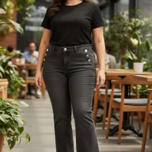 Jean coupe flare gris