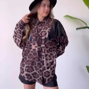 Chemise oversize à motifs imprimé