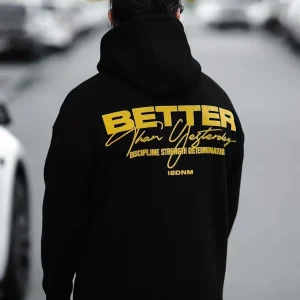 Sweat à capuche imprimé BETTER noir