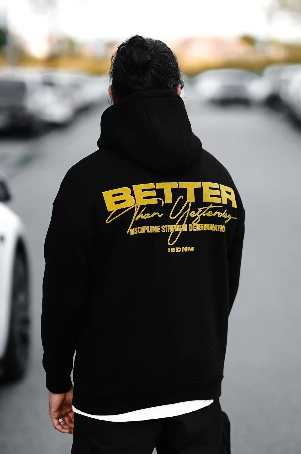 Sweat à capuche imprimé BETTER noir