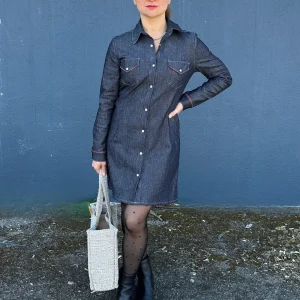 Robe en jean manches longues