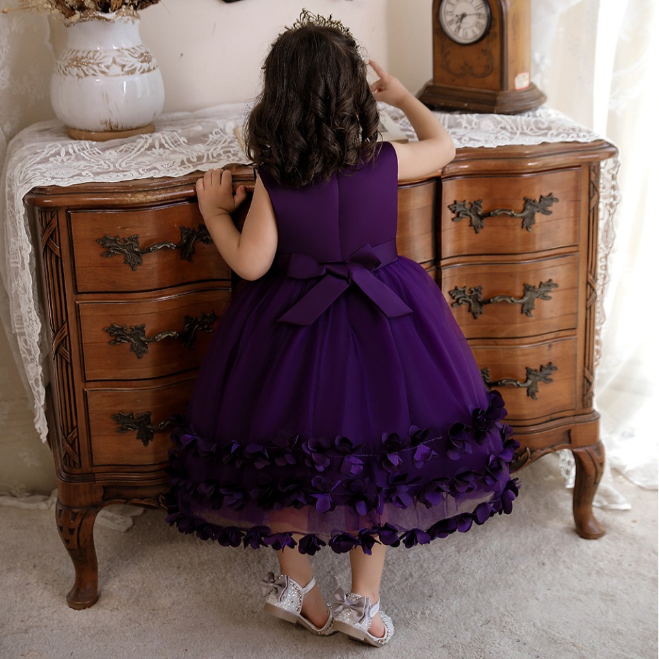 Robe de Princesse Violette Pour Fille et Bébé – Image 2