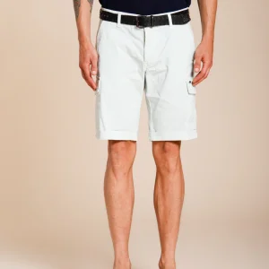 Chile bermuda cargo homme en satin stretch slim fit ①