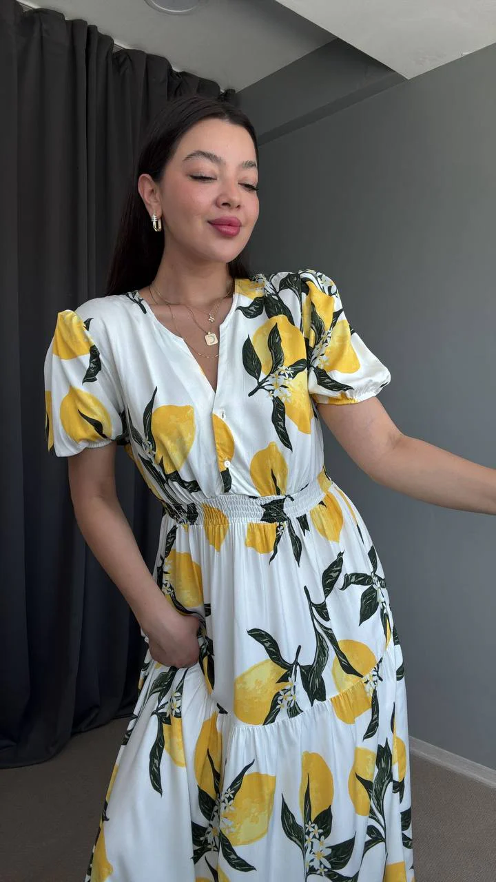 Robe Longue demi manches à motifs imprimés – Image 2