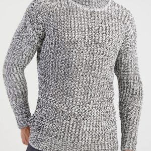 Pull col roulé gris homme stylé