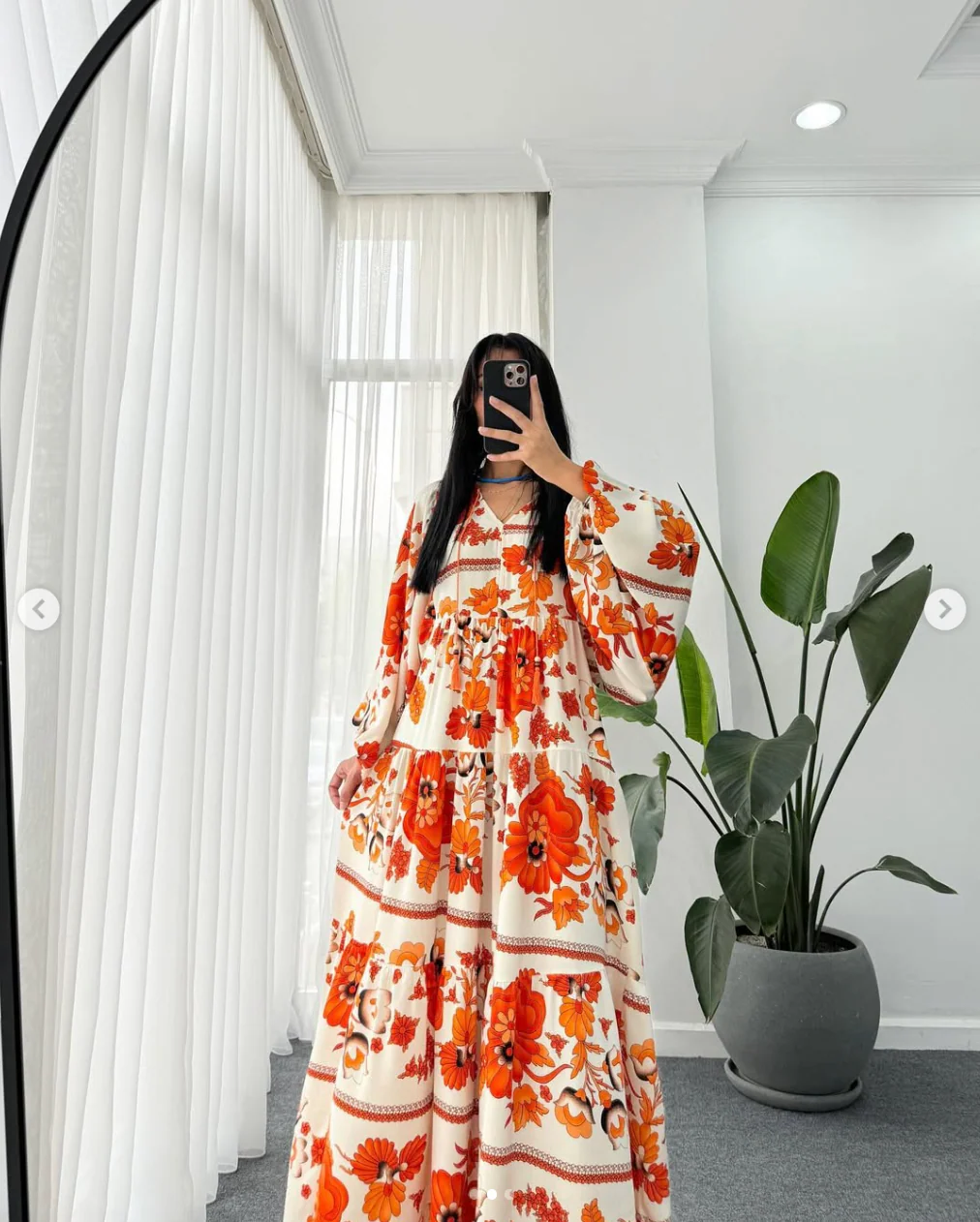 Robe longue à motifs