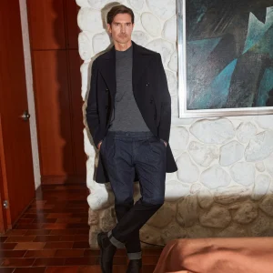 New York Time 1 Pinces pantalon chino homme en denim stretch regular fit