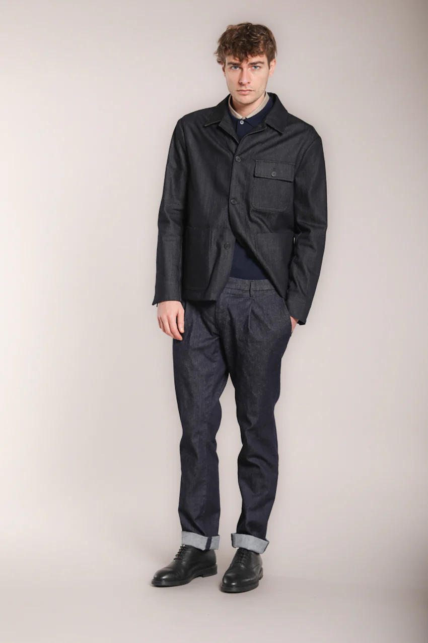 New York Time 1 Pinces pantalon chino homme en denim stretch regular fit – Image 4