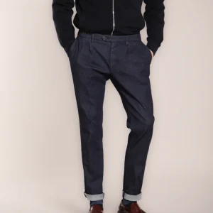 New York 2 Pinces pantalon chino homme en denim stretch regular fit