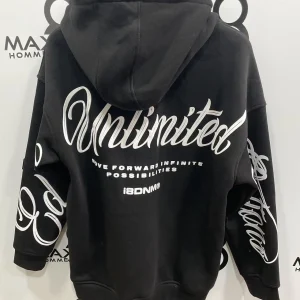 Sweat à capuche imprimé noir