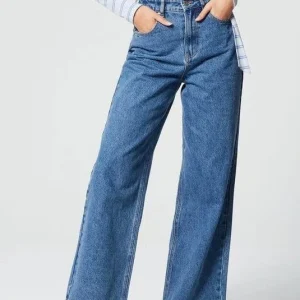 Jean Dad Taille Haute Bleu