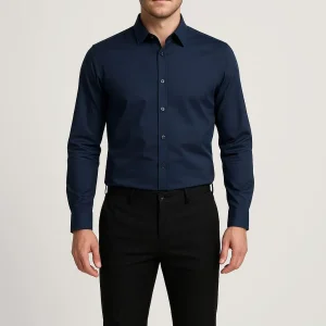 Chemise homme habillée Marine– Coupe ajustée