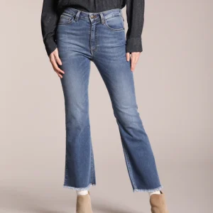 Olivia pantalon 5 poches femme en denim stretch avec bas trompette slim fit