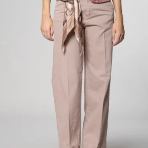 New York Studio pantalon chino femme en mélange coton-laine coupe wide leg
