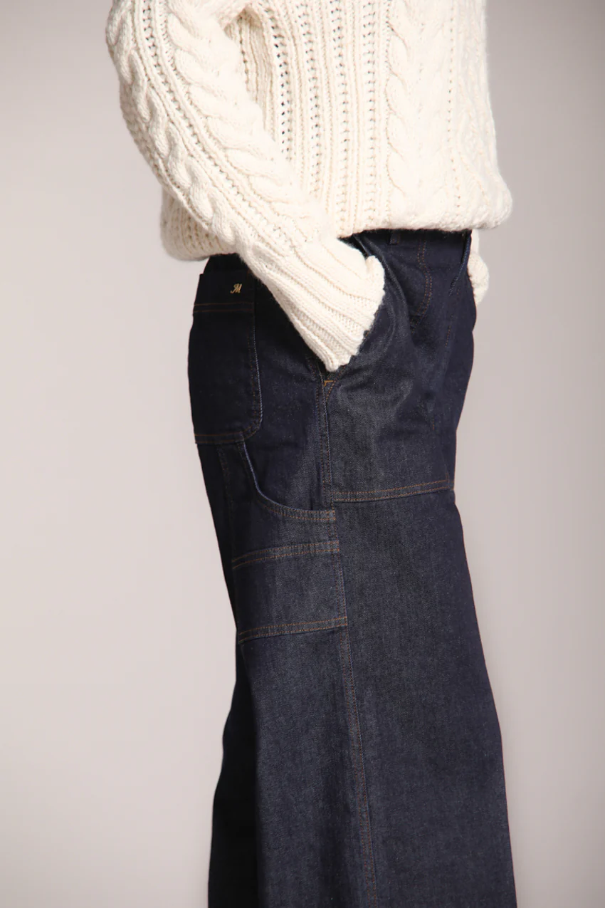 Dallas Wide pantalon cargo femme en denim stretch wide leg – Image 5