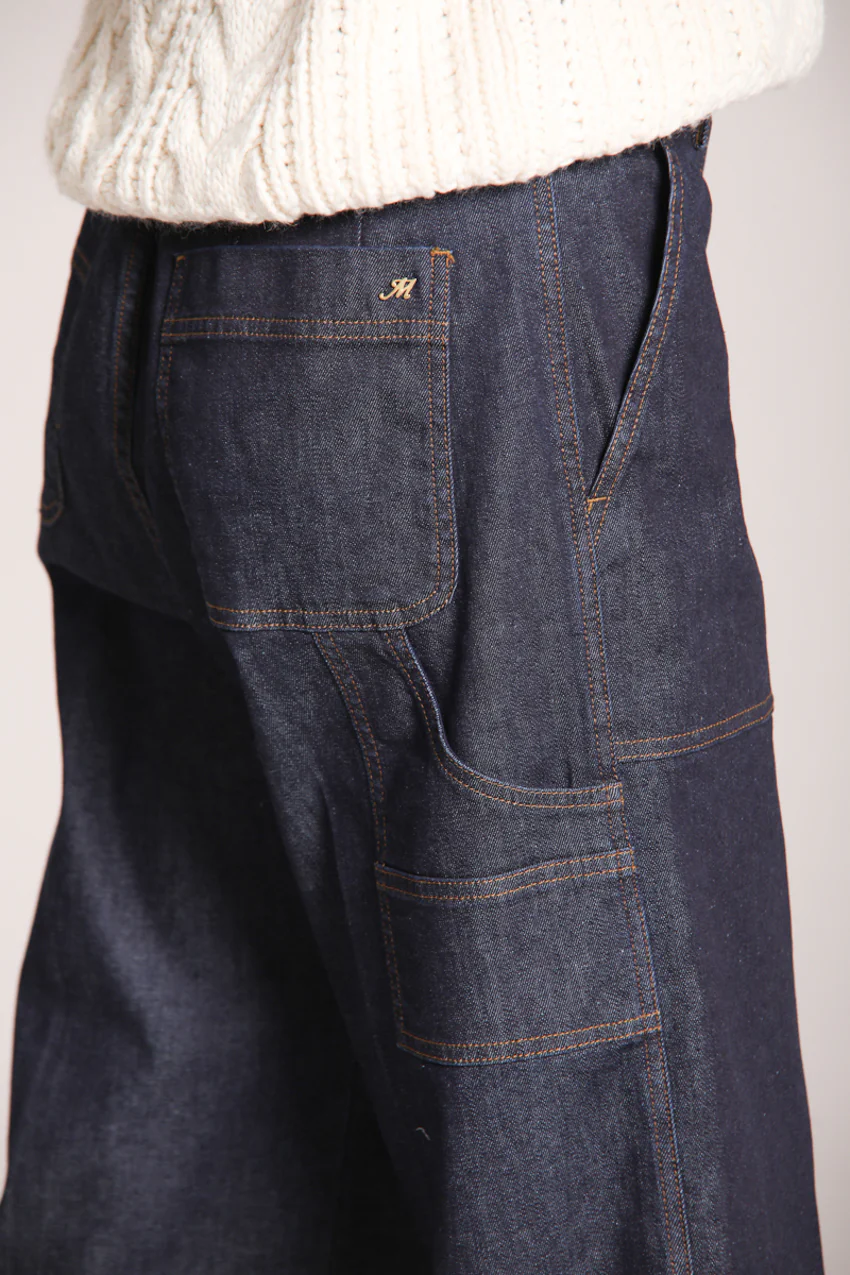 Dallas Wide pantalon cargo femme en denim stretch wide leg – Image 2