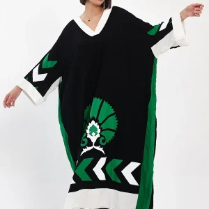 Robe longue oversize à motifs