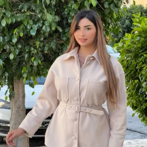 Veste chemise blanche cassé avec ceinture