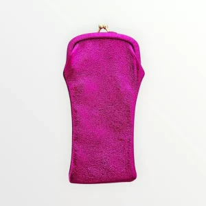 Etui à lunettes en cuir brillant