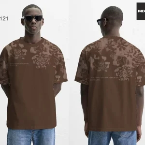 T-shirt oversize à imprimé floral abstrait