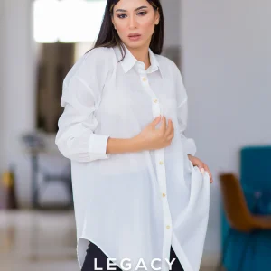 Chemise blanche en mousseline de soie