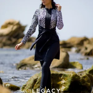 Burkini à motif tigrée blanc