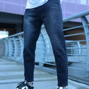 Jean regular noir délavé pour homme – Look urbain