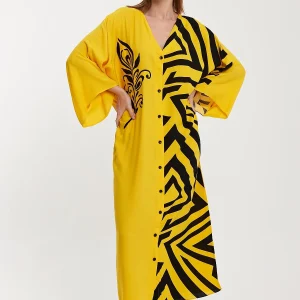 Robe Oversize Jaune Graphique