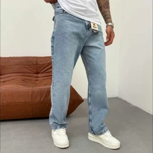 Jean Droit Bleu Clair Homme