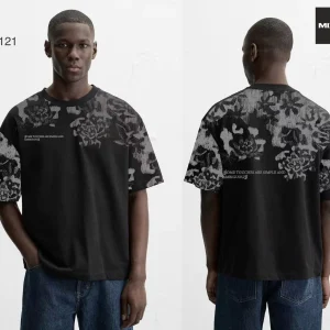 T-shirt oversize à imprimé floral abstrait