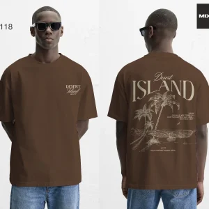 T-shirt noir ou marron ISLAND