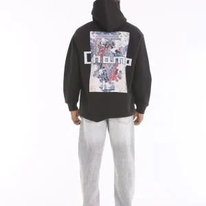 Sweat à capuche imprimé graphique