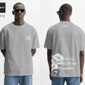 T-shirt oversize noir avec imprimé fleur