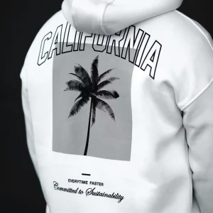 Sweat à capuche imprimé blanc