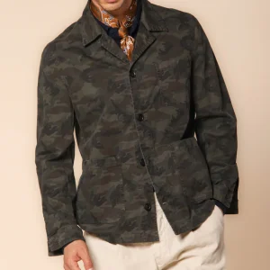 M74 Work Jacket Field homme en satin à imprimé camouflage
