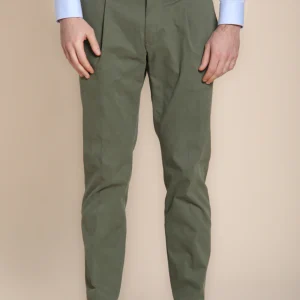 New York Time 1 Pinces pantalon chino homme en gabardine teintée regular fit