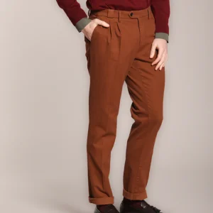 New York Time 2 Pinces pantalon chino homme en coton et laine regular fit