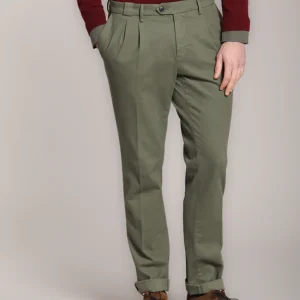 New York Time 2 Pinces pantalon chino homme en coton et laine regular fit