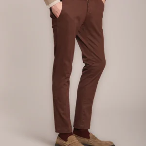 Milano pantalon chino homme en gabardine stretch extra slim fit ①