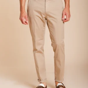 Osaka pantalon chino homme en tricotine fine de coton et lyocell carrot fit
