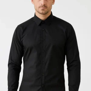 Chemise homme Noir– Coupe ajustée