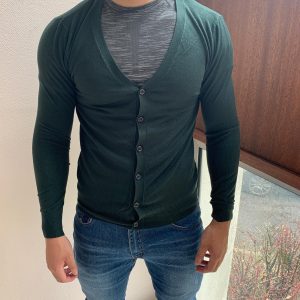 Pull Cardigan vert fashion homme