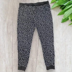 Bas de pyjama femme 9th Avenue L gris à pois – Taille ajustable et resserré aux chevilles