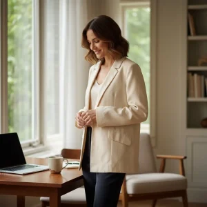 Blazer femme Primark–Beige–Taille M–Coupe décontractée