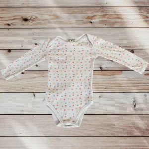 Body Bébé Fille 12 Mois - Newco Blanc à Pois et Cœurs Colorés