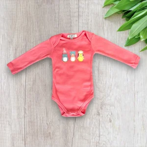 Body Bébé Fille Newco 12Mois - Rose avec Motif Pingouins Rigolos